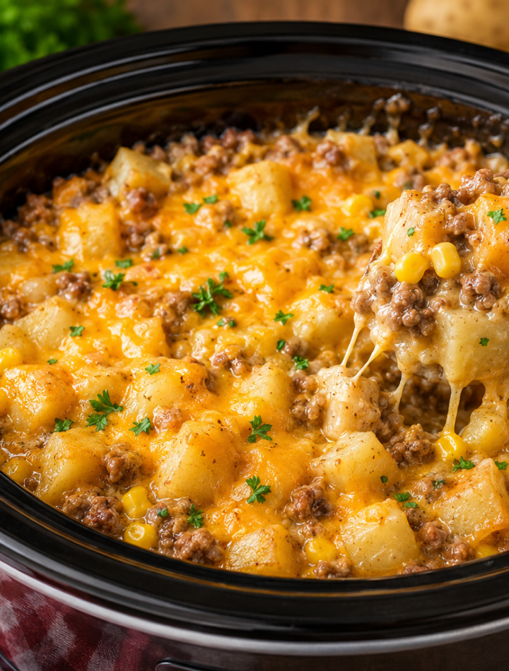 slow cooker cowboy potato casserole